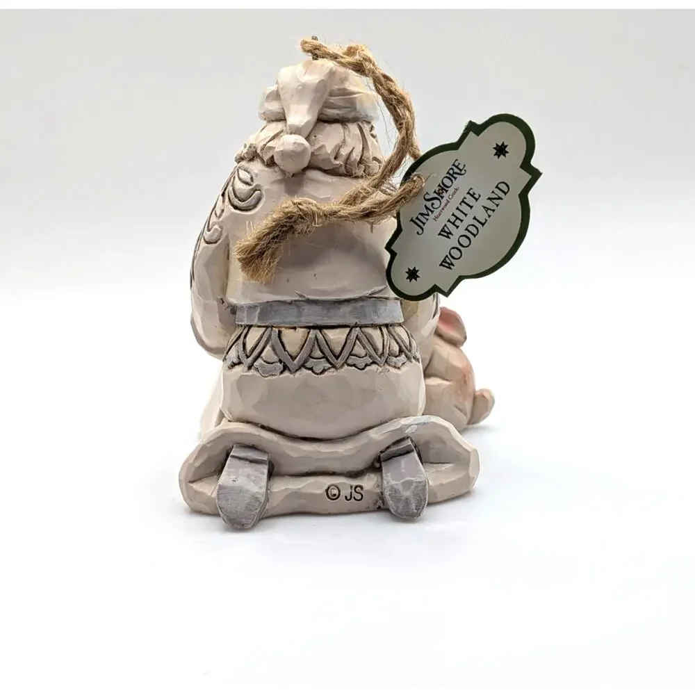 JIM SHORE Santa Ornament White Woodland Baby Jesus Bunny Squirrel Boxed